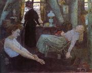 Hans Baluschek Monday morning oil painting artist